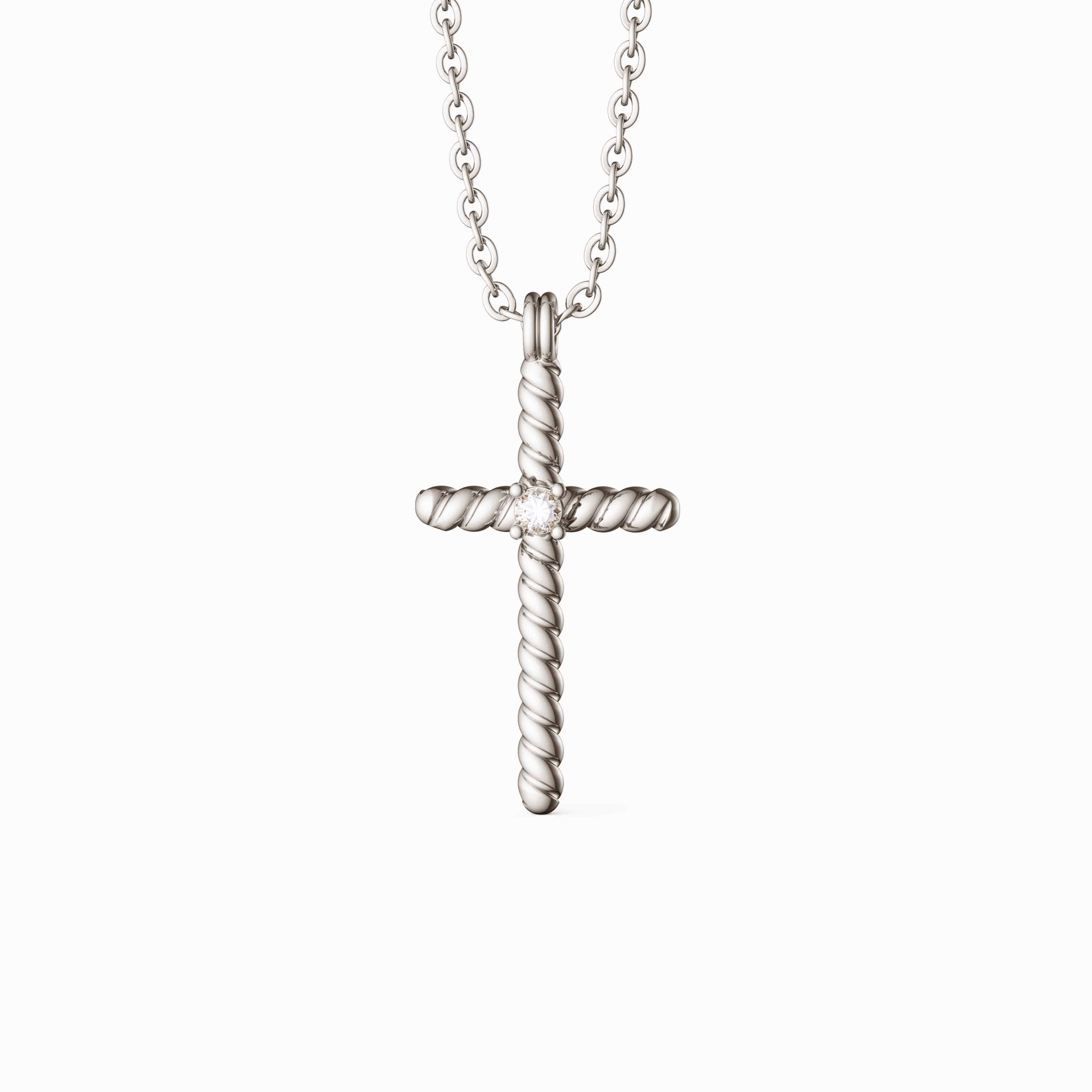 Rope Cross Pendant Necklace