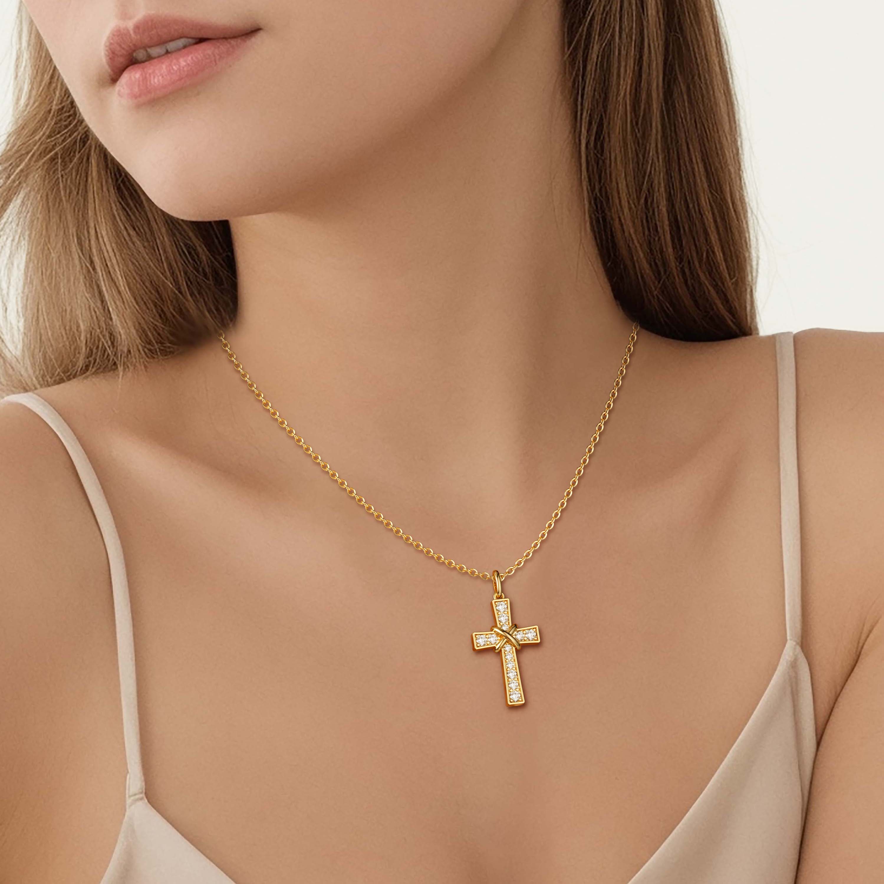 Pavé X Cross Necklace