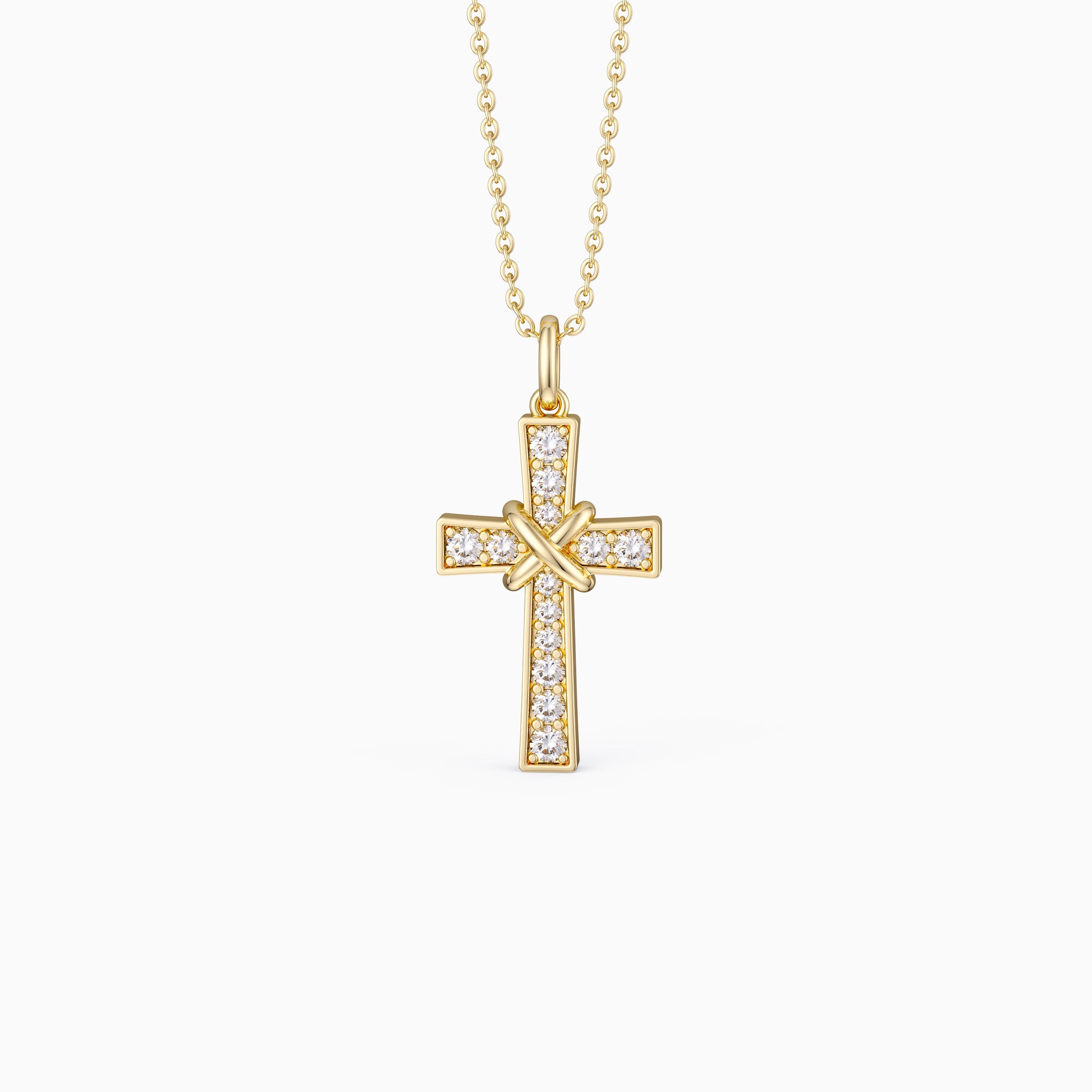 Pavé X Cross Necklace