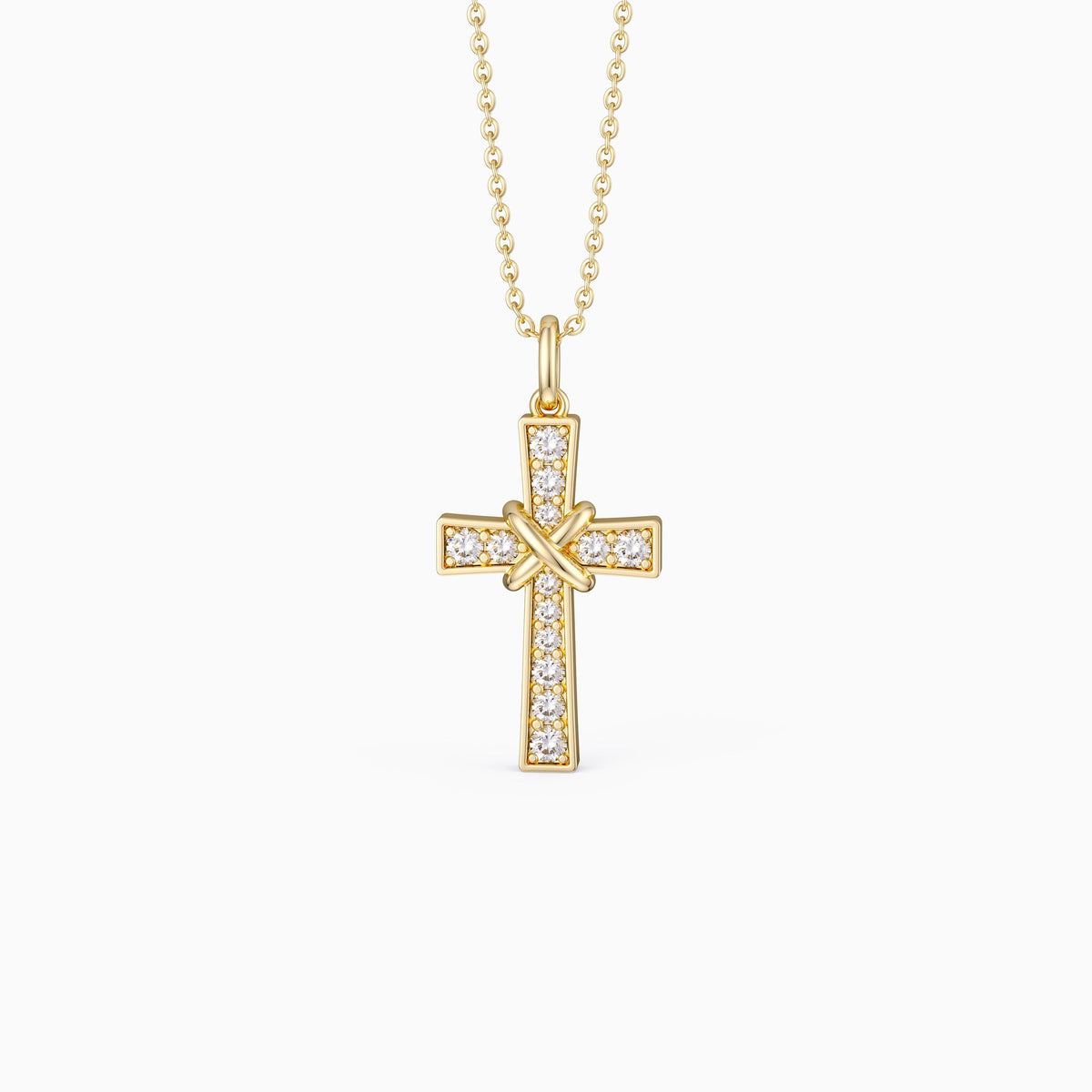 Pavé X Cross Necklace