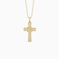 Pavé X Cross Necklace