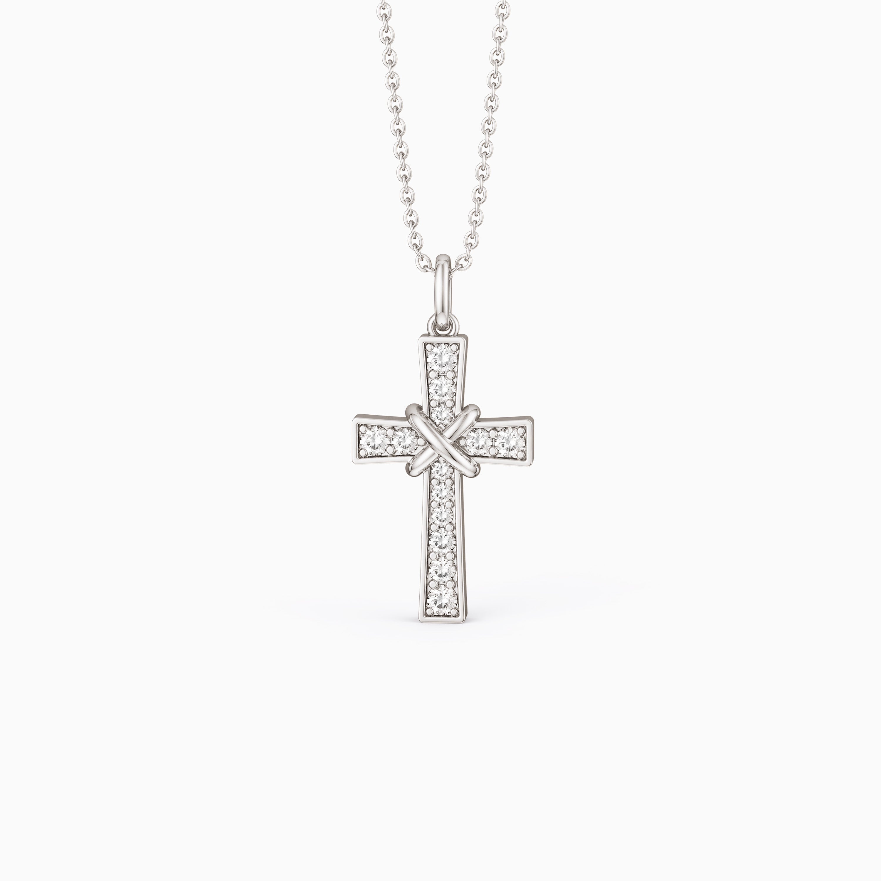 Pavé X Cross Necklace