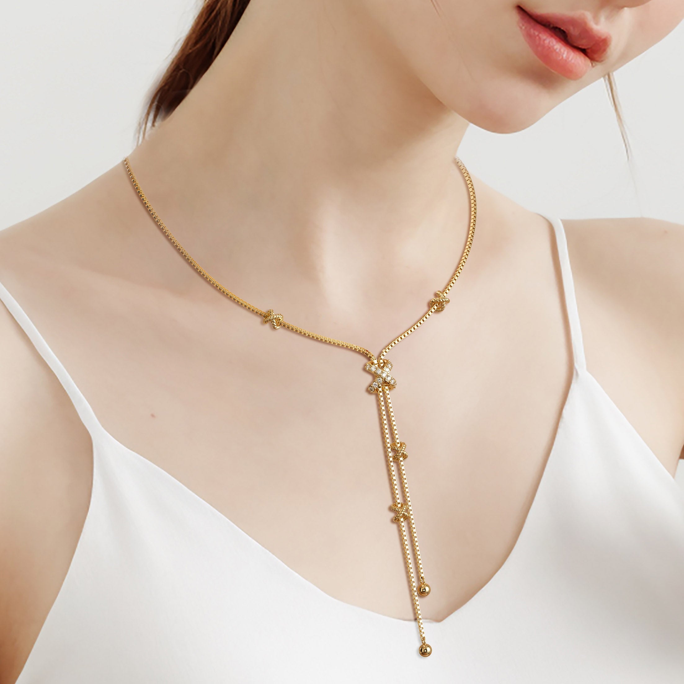 Delicate Cord Y Necklace