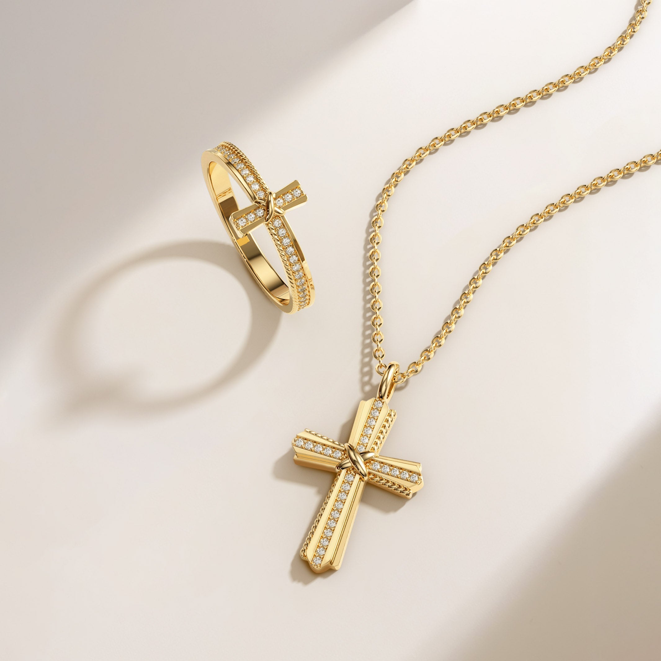 Cord X Cross Stackable Ring