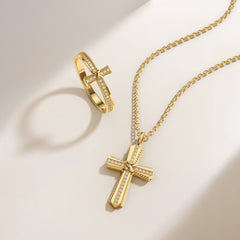 Cord X Cross Stackable Ring