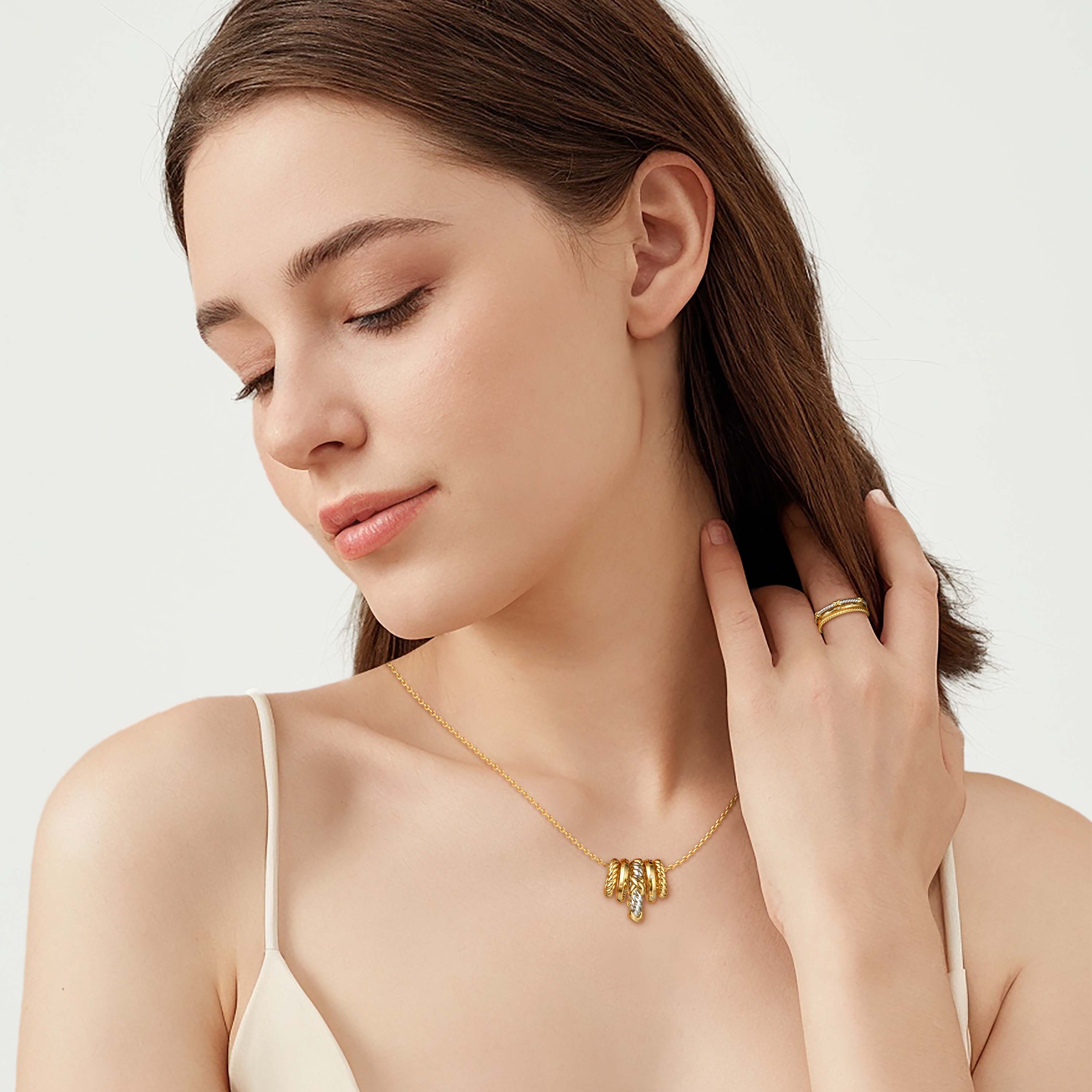 Three-Loop Stackable Knot Ring Set