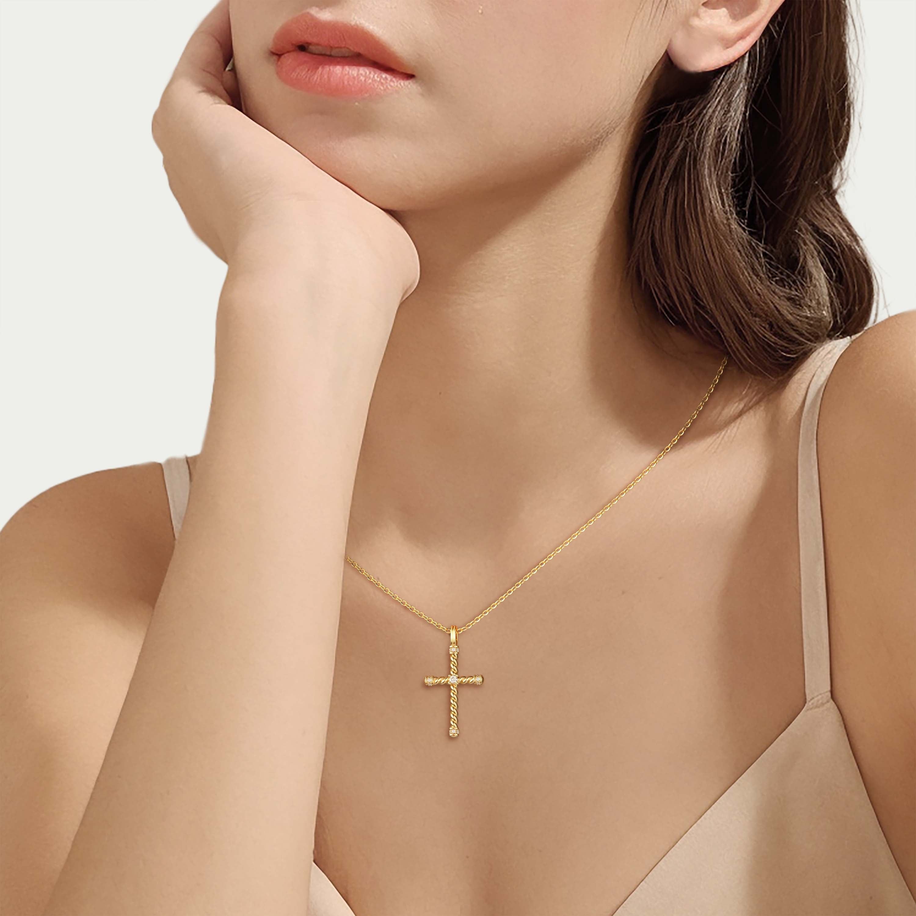 Zircon Cross Necklace