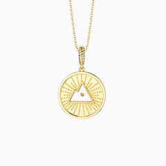 Radiant Mustard Seed Mountain Medallion Necklace