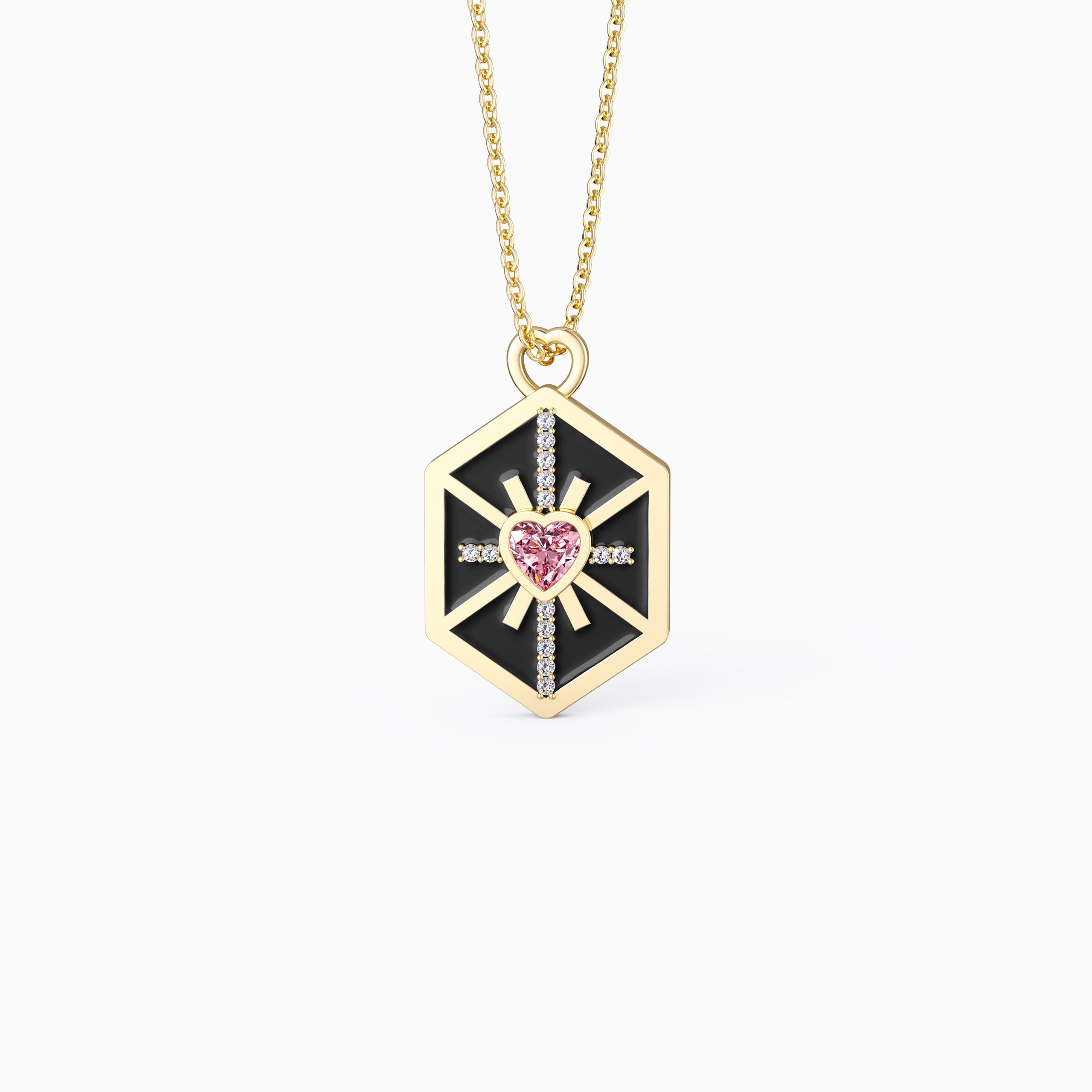 Radiate Love Enamel Token Necklace