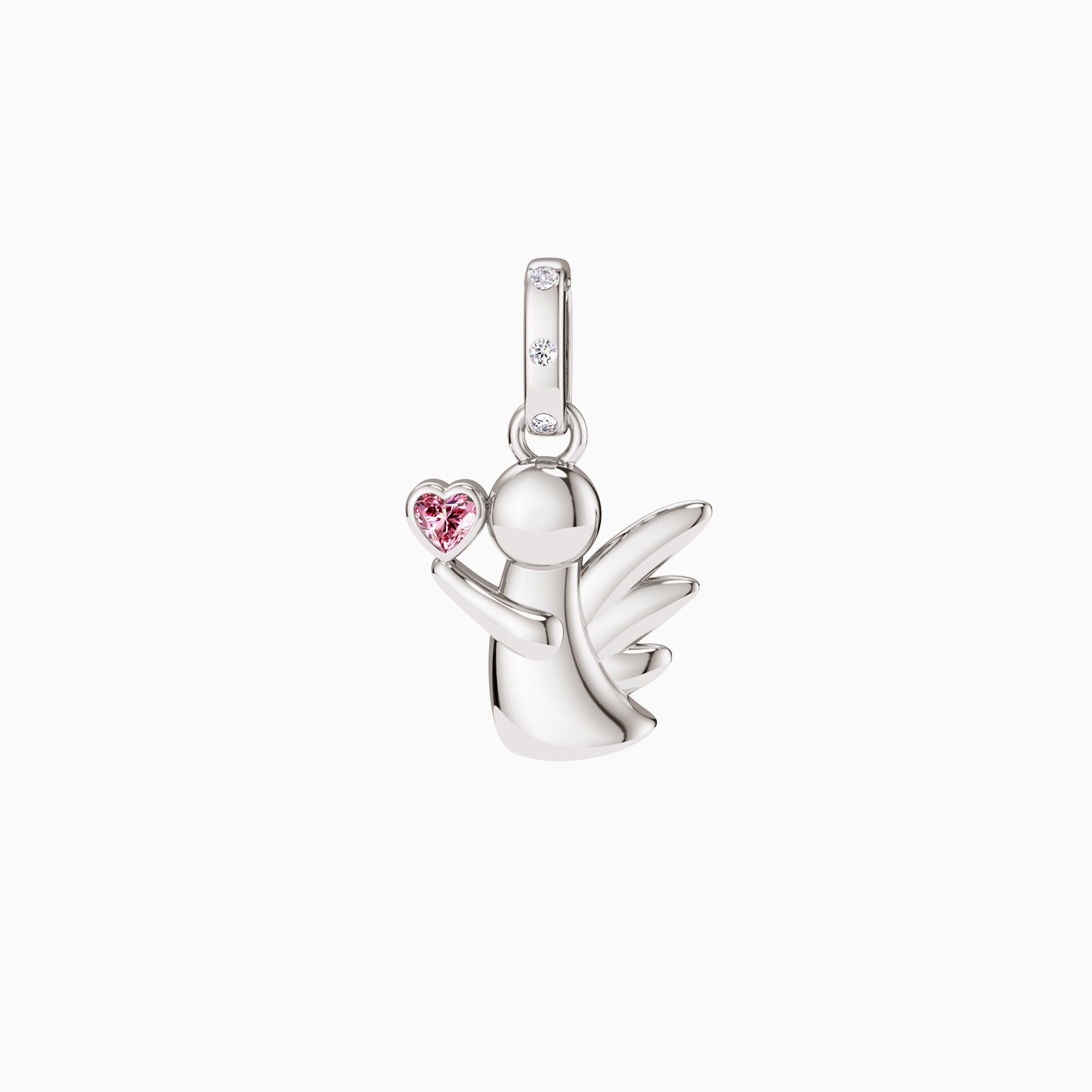 Angel with Pink Heart Love Charm Pendant