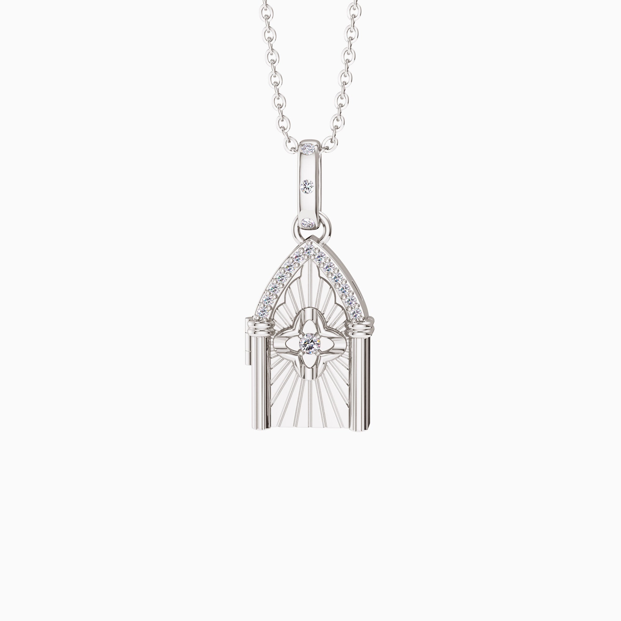 Open the Door to Church Four Leaf Clover Pendant