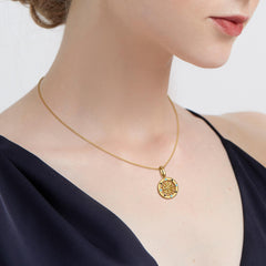 Compass Enamel Charm Medallion Pendant