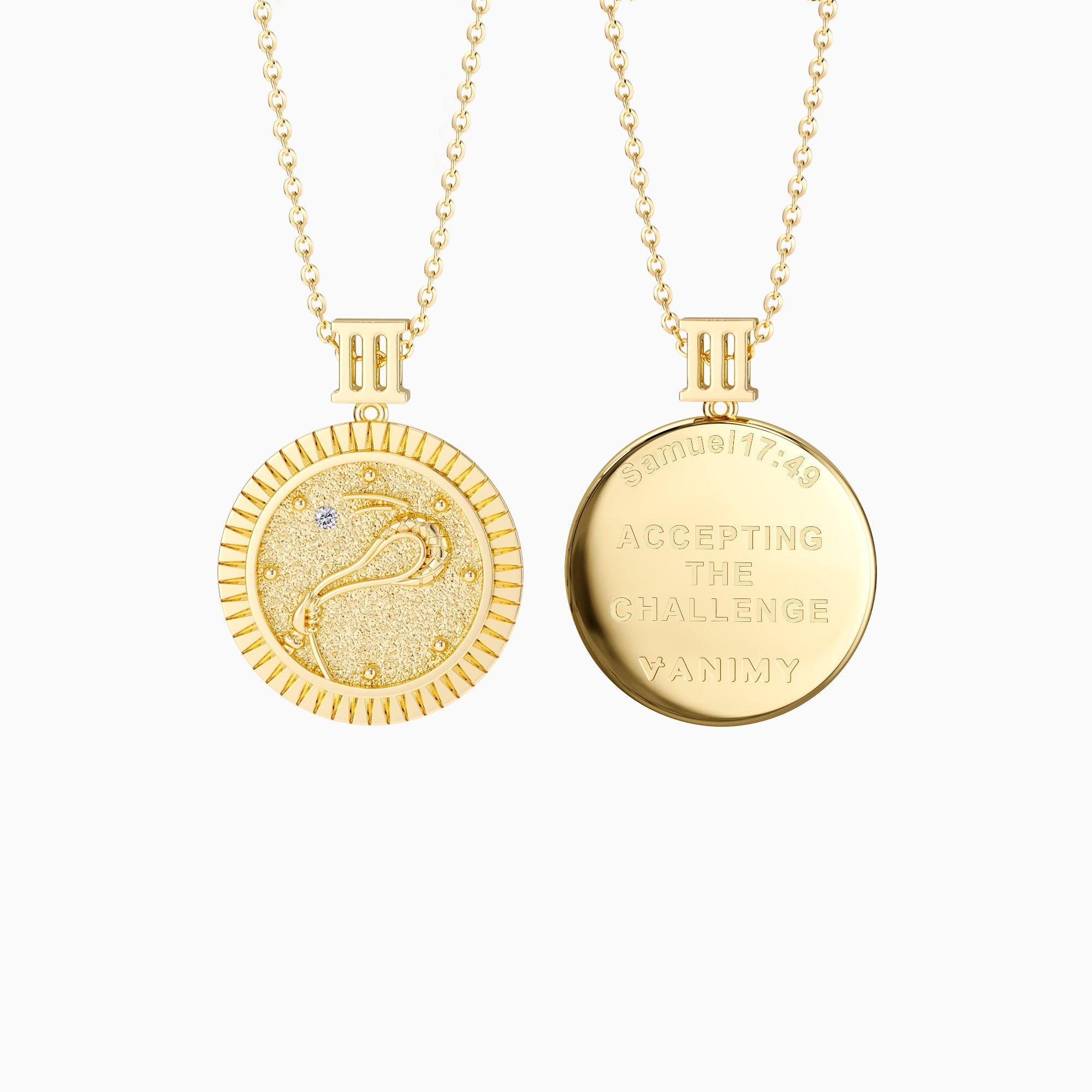 Promised Land Strength & Bravery Coin Medallion Necklace