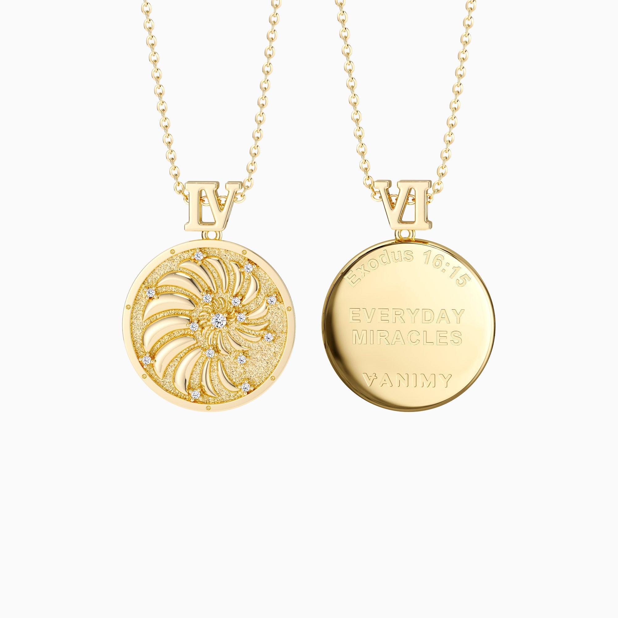 Promised Land Everyday Miracles Blessings Spiral Coin Medallion Necklace