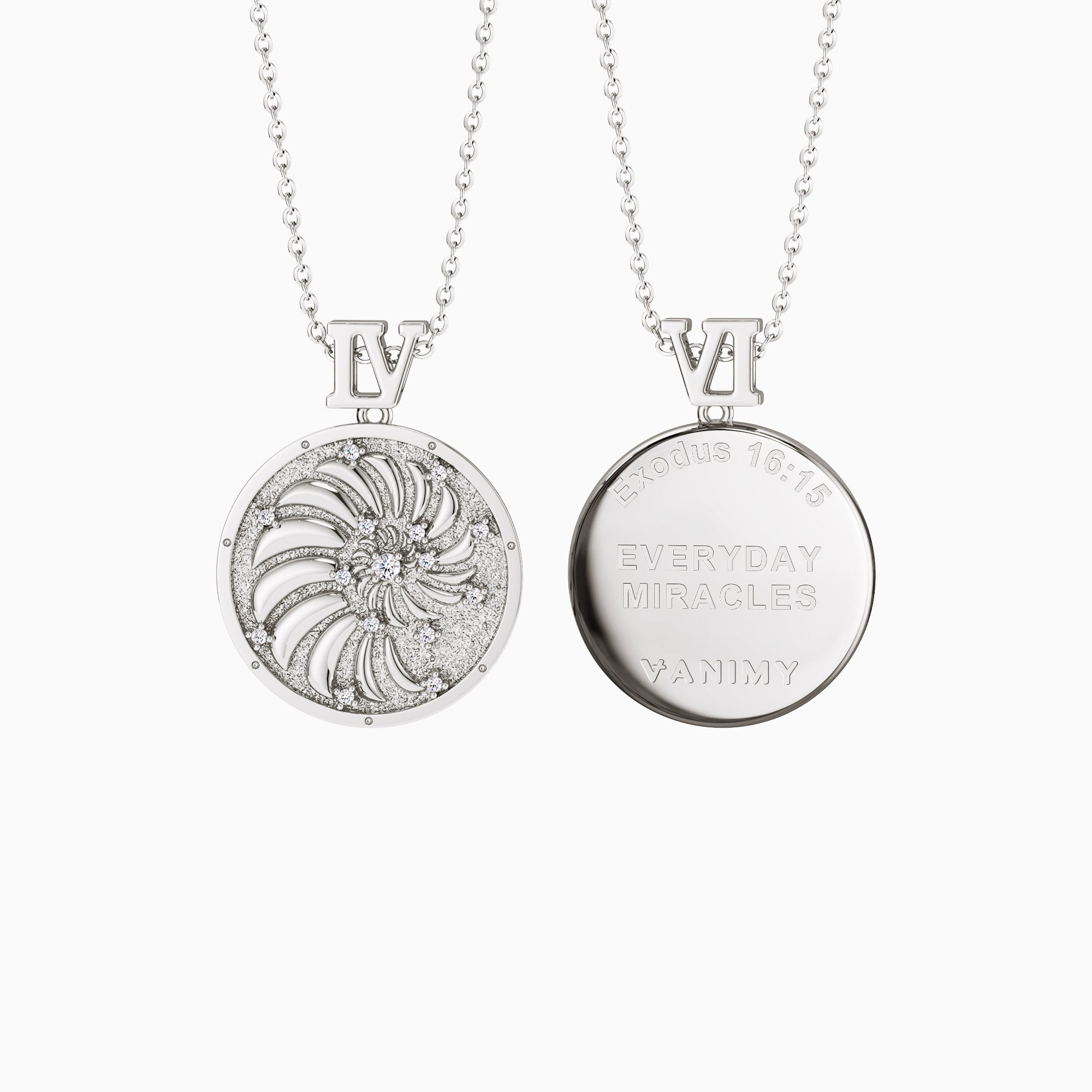 Promised Land Everyday Miracles Blessings Spiral Coin Medallion Necklace