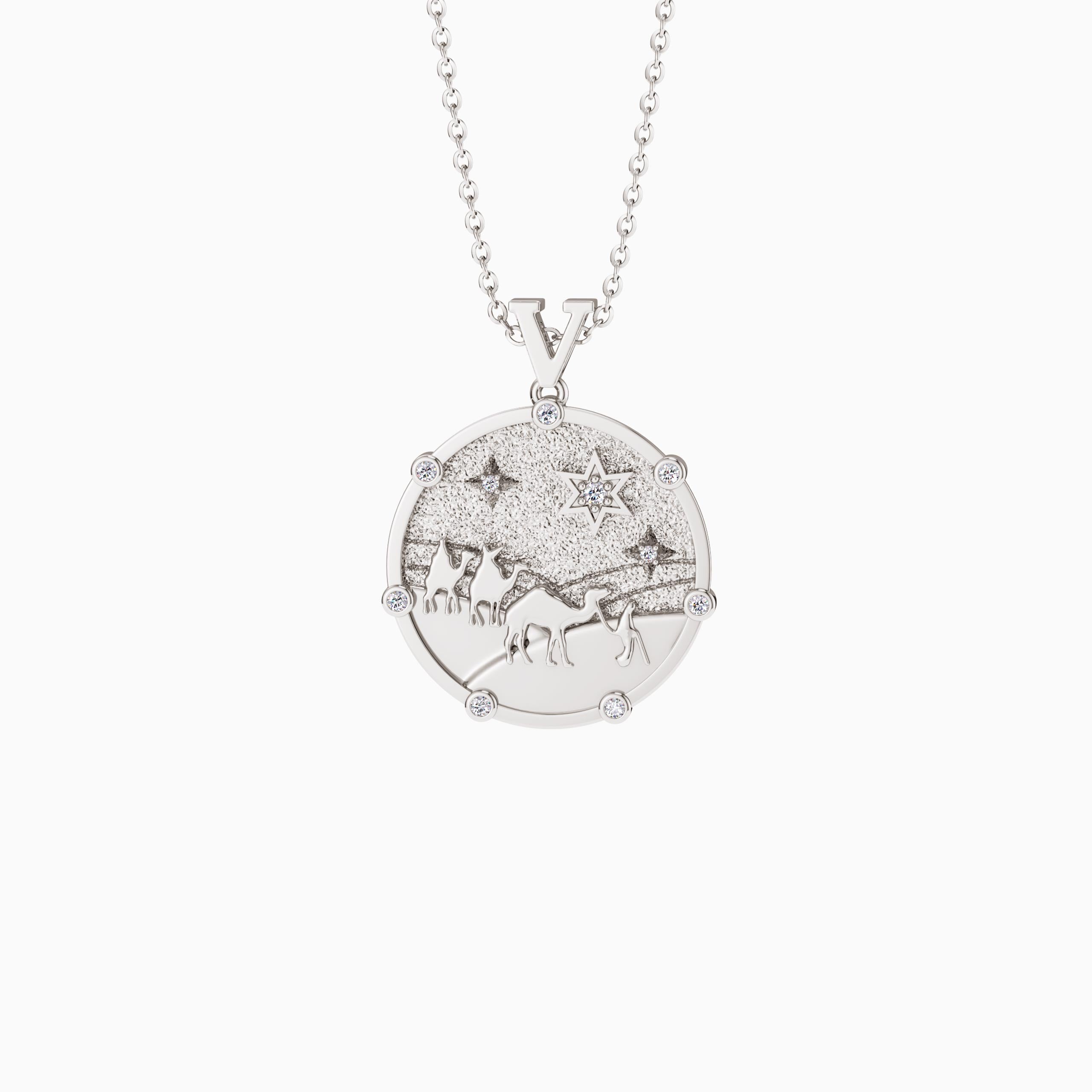 Promised Land Follow Your Star Three Wise Men Coin Medallion Necklace