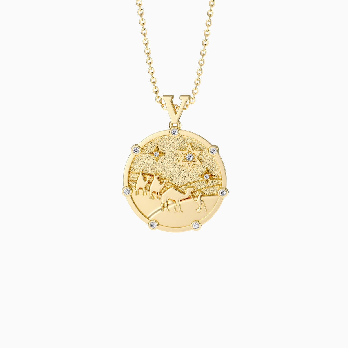 Promised Land Follow Your Star Three Wise Men Coin Medallion Necklace