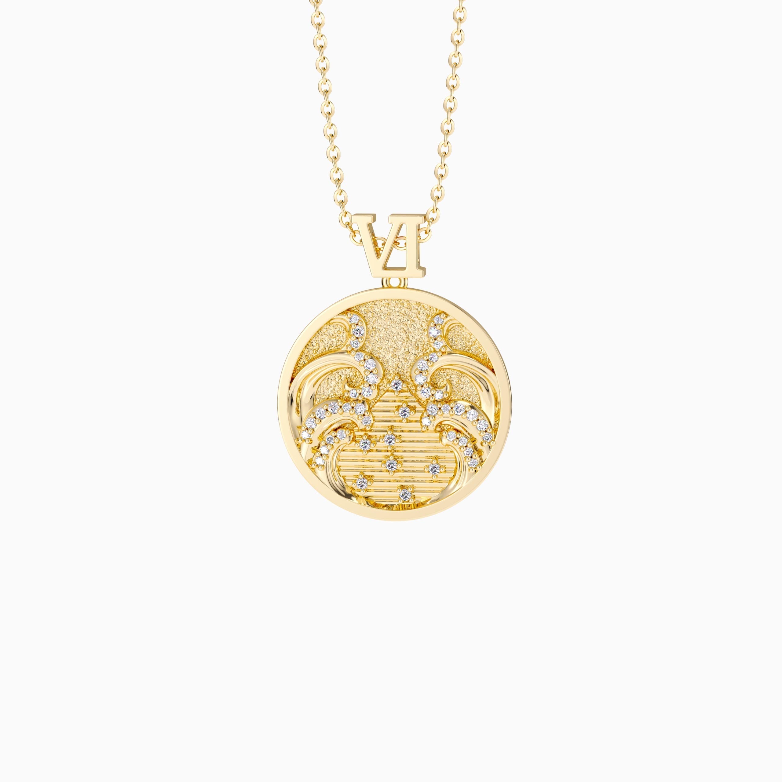 Promised Land Wave Faith Coin Medallion Necklace