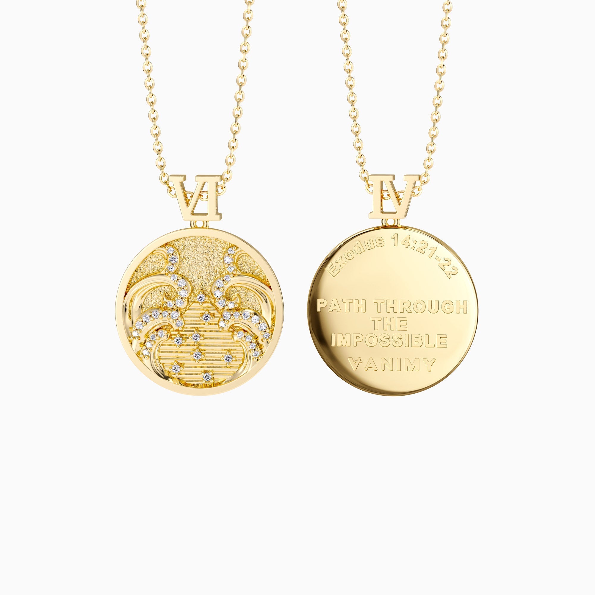 Promised Land Wave Faith Coin Medallion Necklace