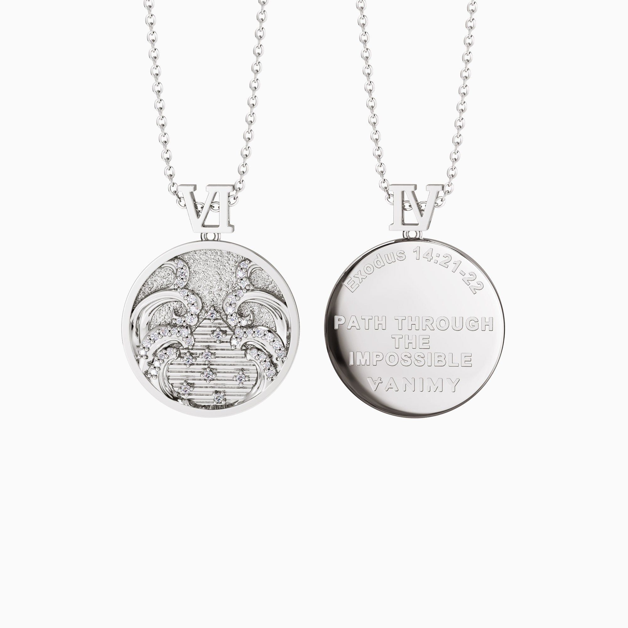 Promised Land Wave Faith Coin Medallion Necklace