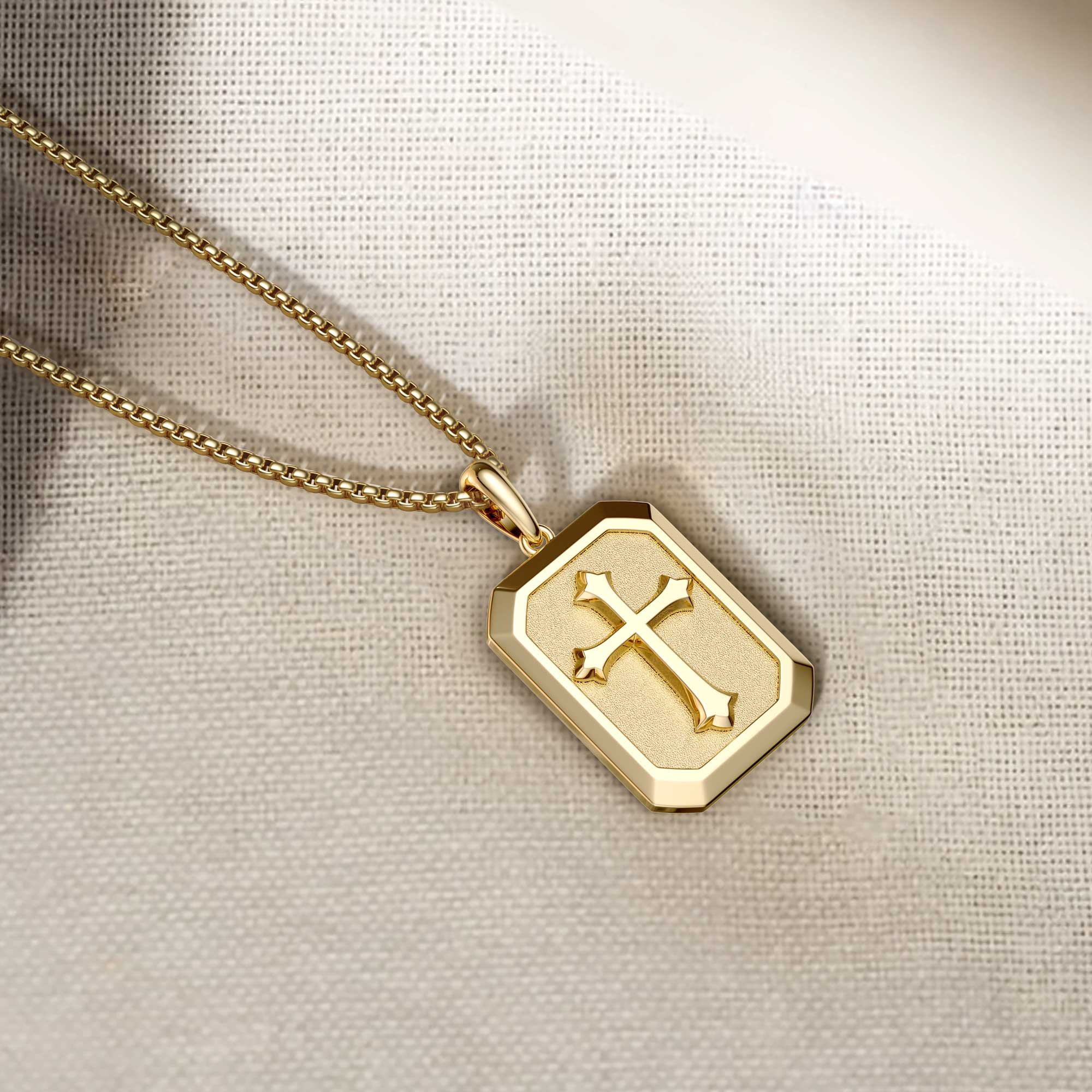 God Is In Control Cross Medallion Pendant Engraved Necklace