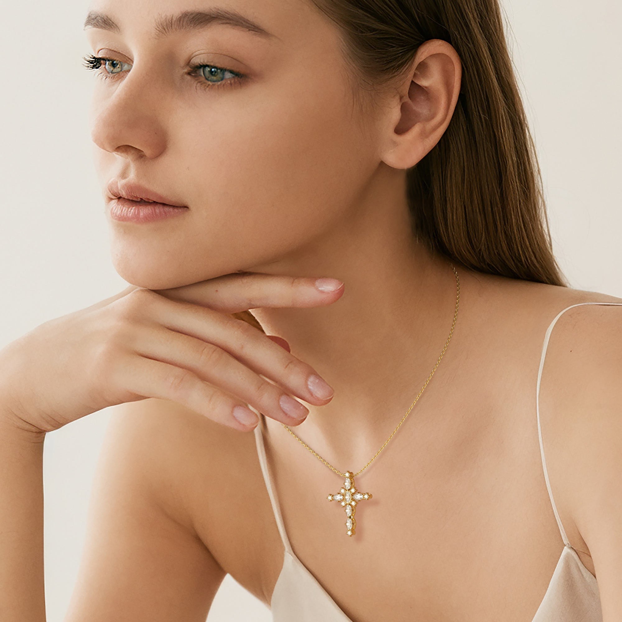 Byzantine Cross Amulet Pendant Necklace