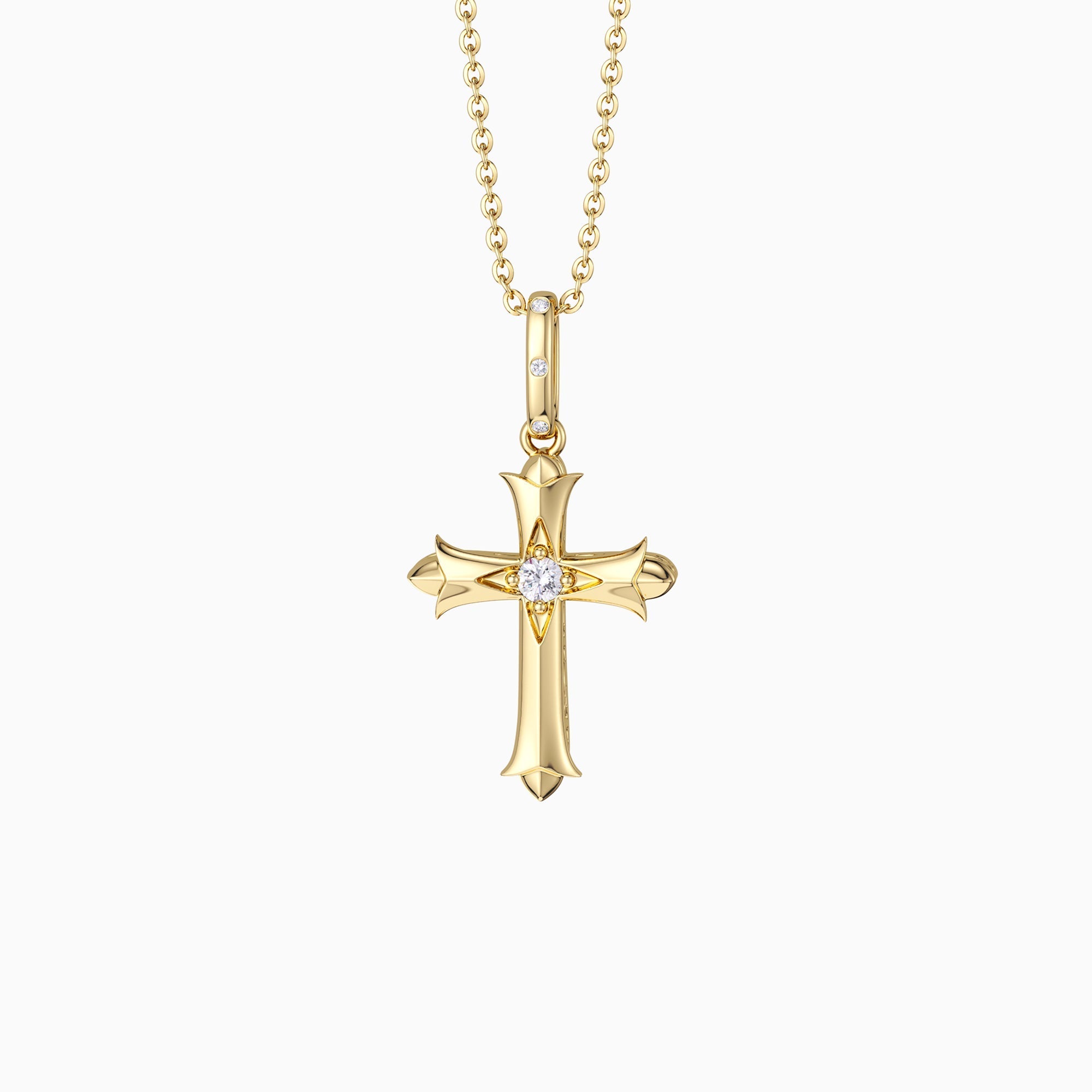 Fleur-de-Lis Ichthys Cross Pendant Necklace
