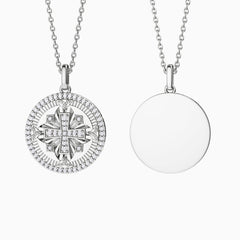 Customized Cross Protection Prayer Medallion Pendant Necklace