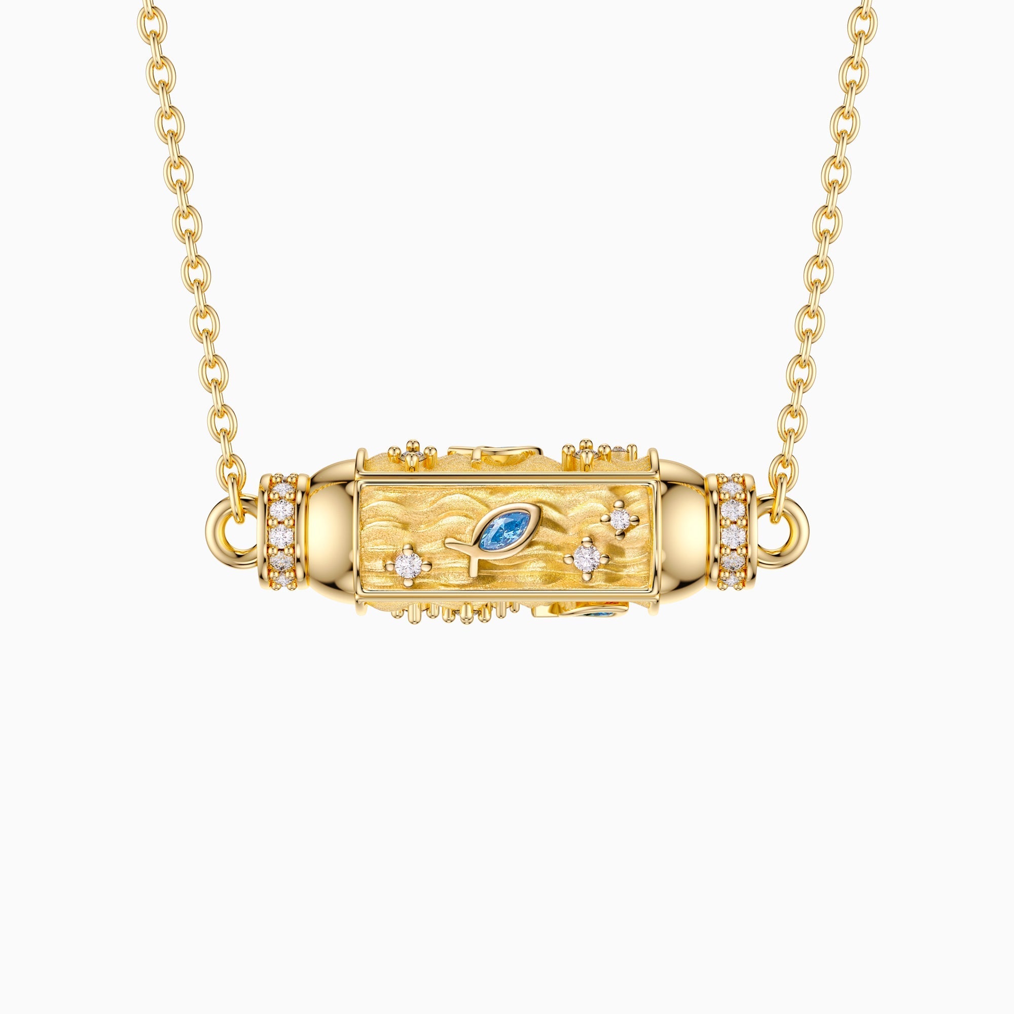 Aqua Adventures Ichthys Charm Pendant Necklace