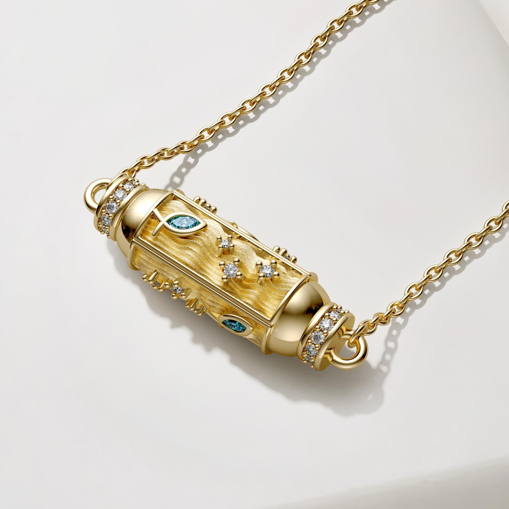 Aqua Adventures Ichthys Charm Pendant Necklace