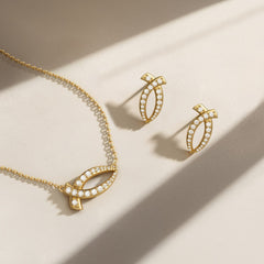 Curved Ichthys Stud Earrings