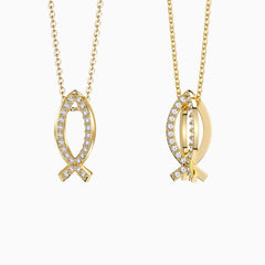 Intersecting Ichthys Pendant Necklace