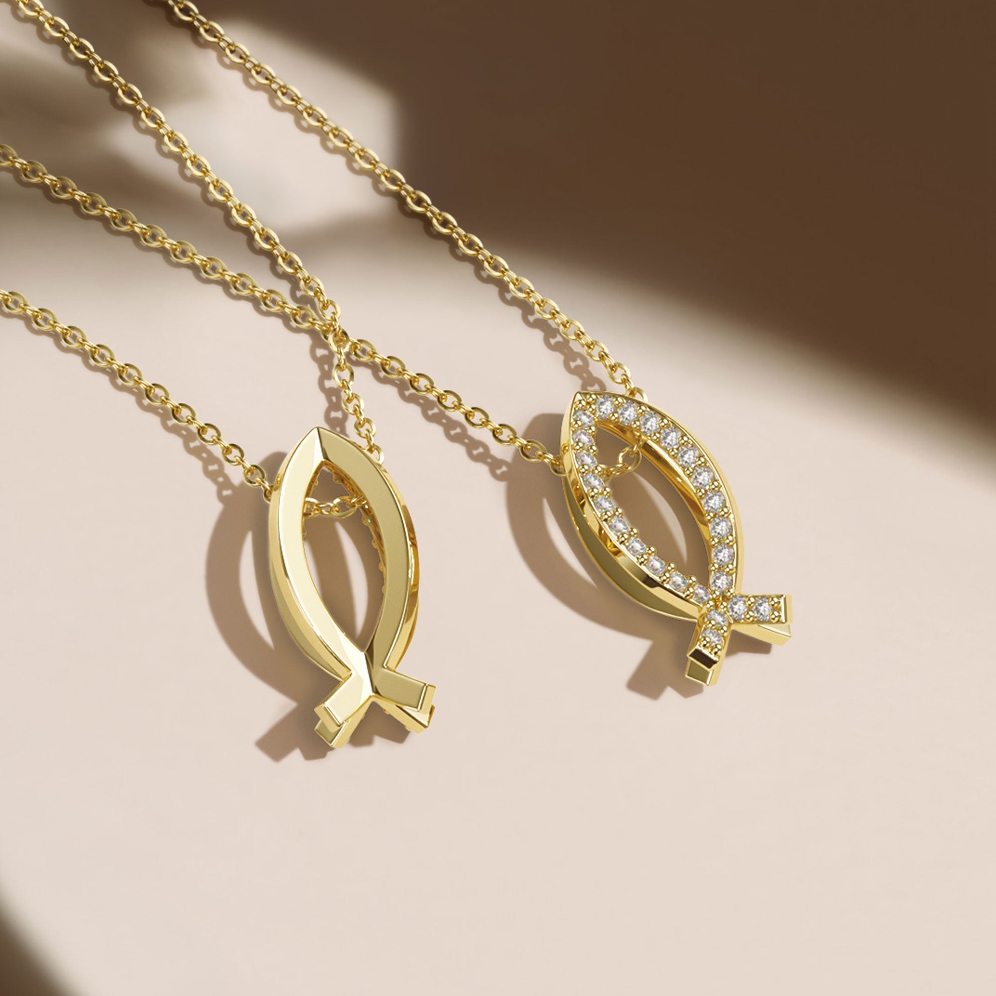 Intersecting Ichthys Pendant Necklace