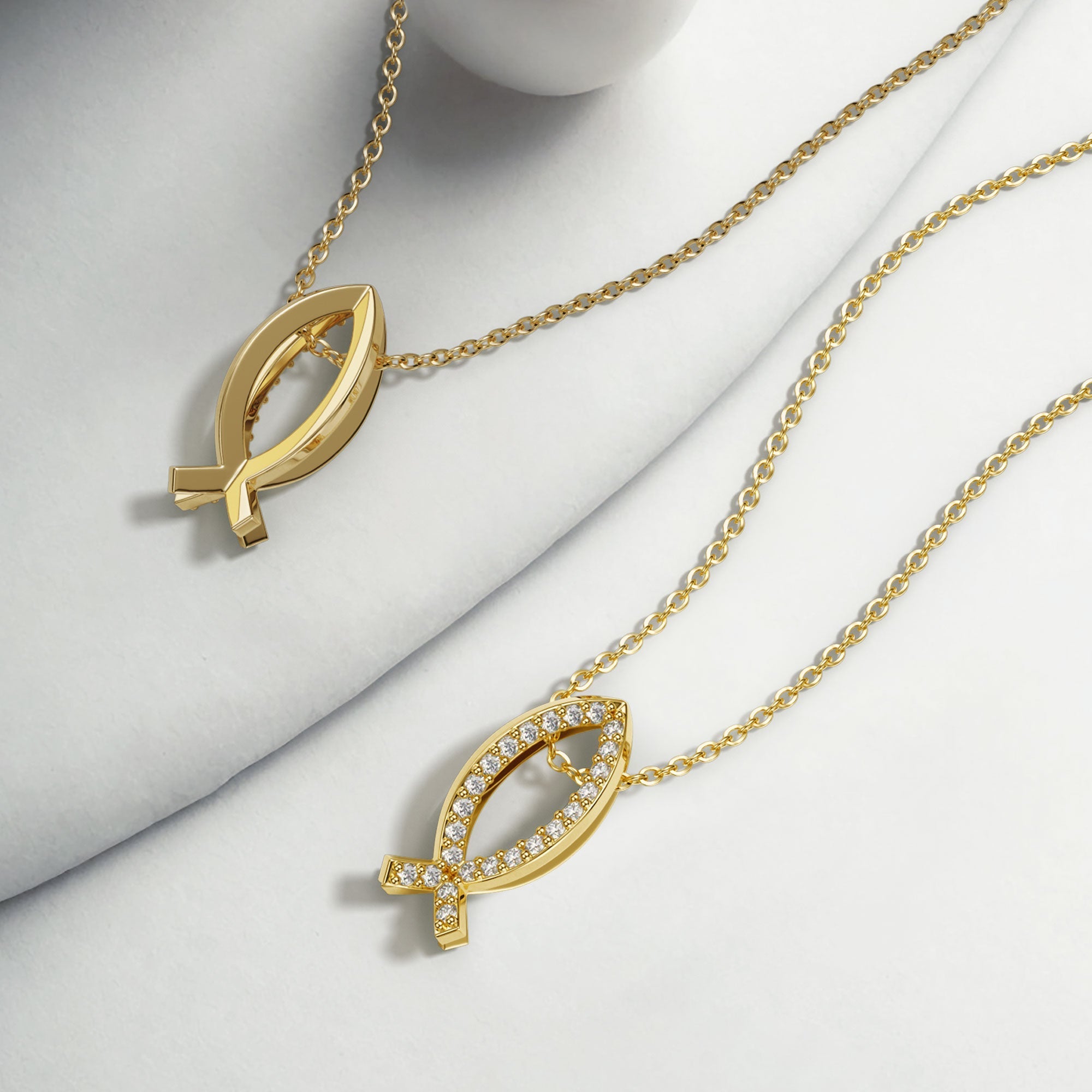 Intersecting Ichthys Pendant Necklace