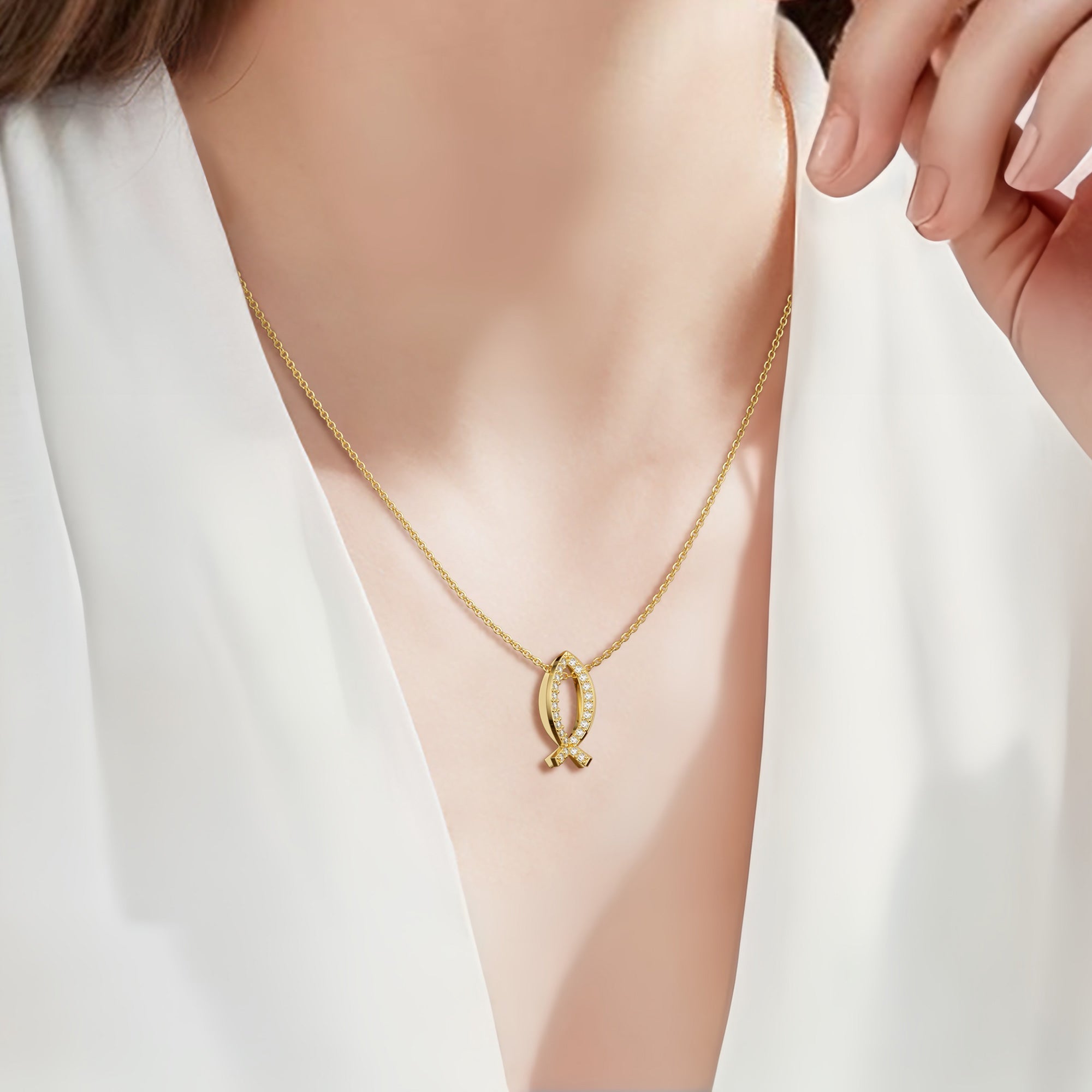 Intersecting Ichthys Pendant Necklace