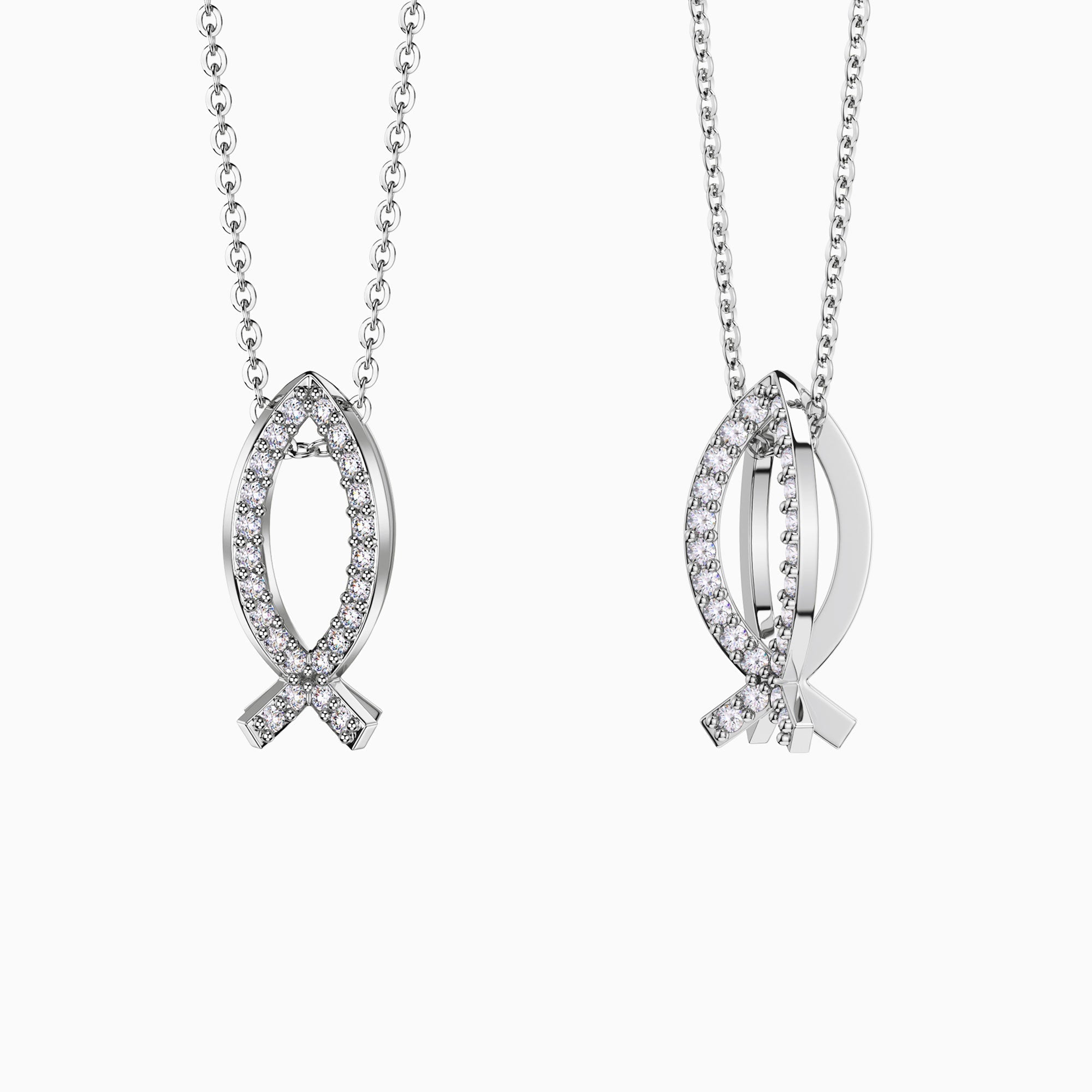 Intersecting Ichthys Pendant Necklace