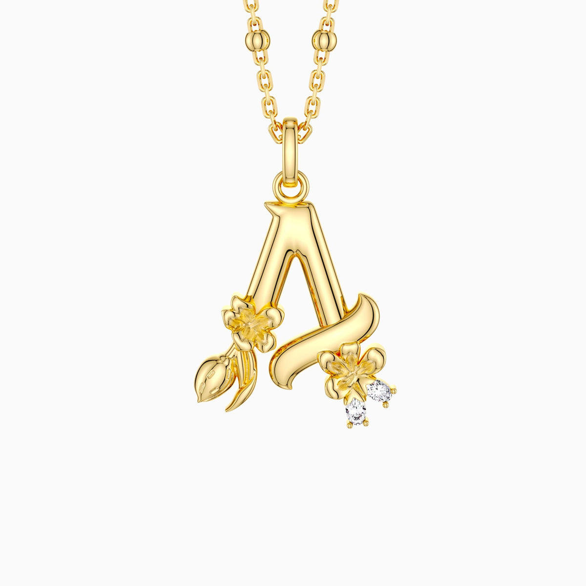 Blossom Letter A-Z Pendant Necklace