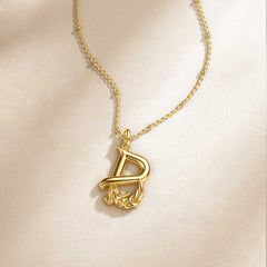 Barley Blossom Letter B Pendant Necklace