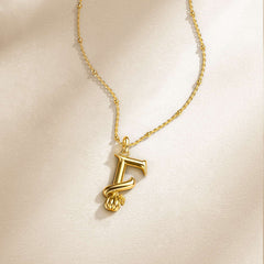 Fig Blossom Letter F Pendant Necklace