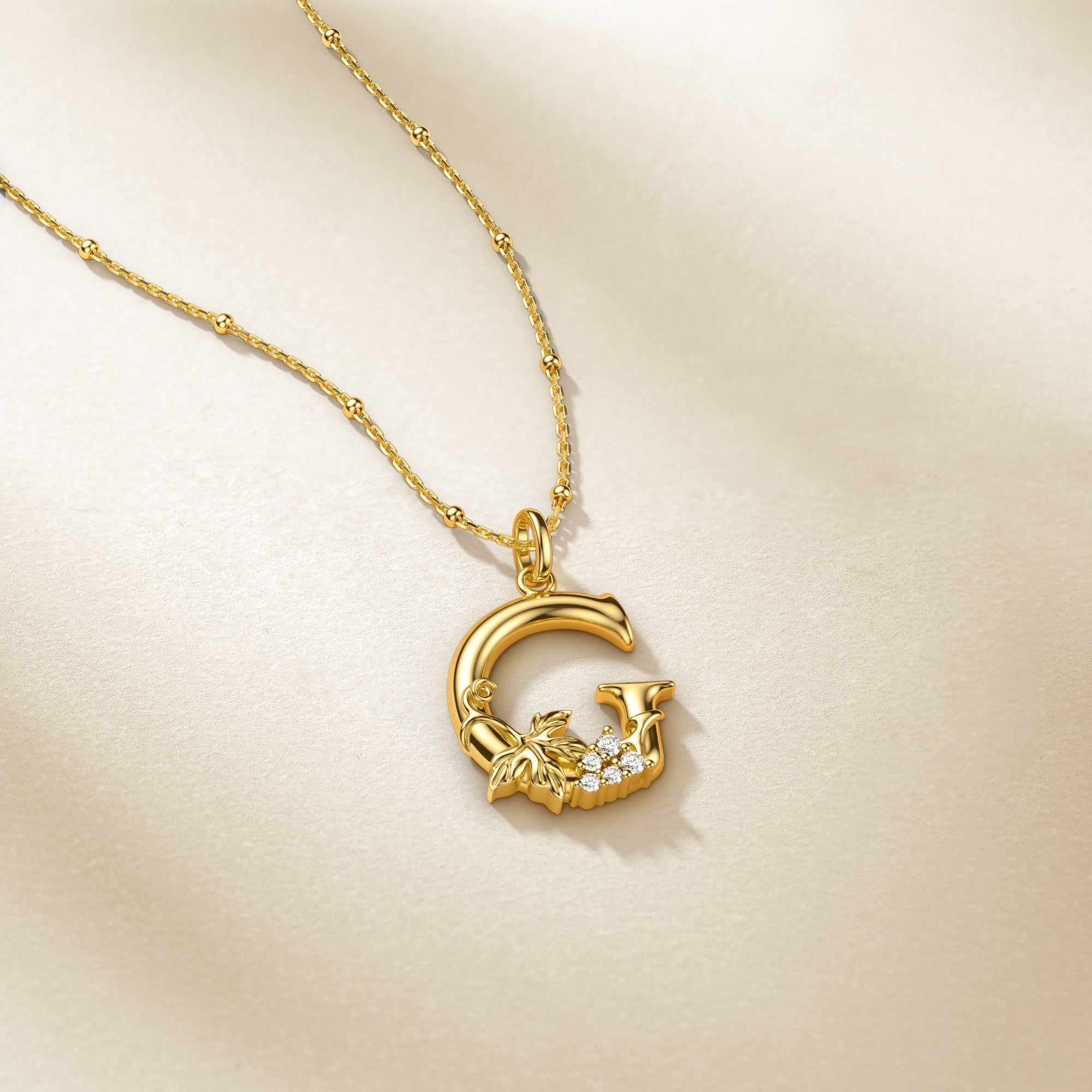 Grape Blossom Letter G Pendant Necklace