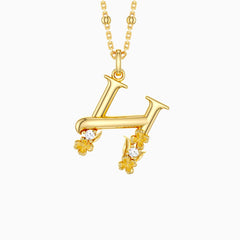 Hyssop Blossom Letter H Pendant Necklace