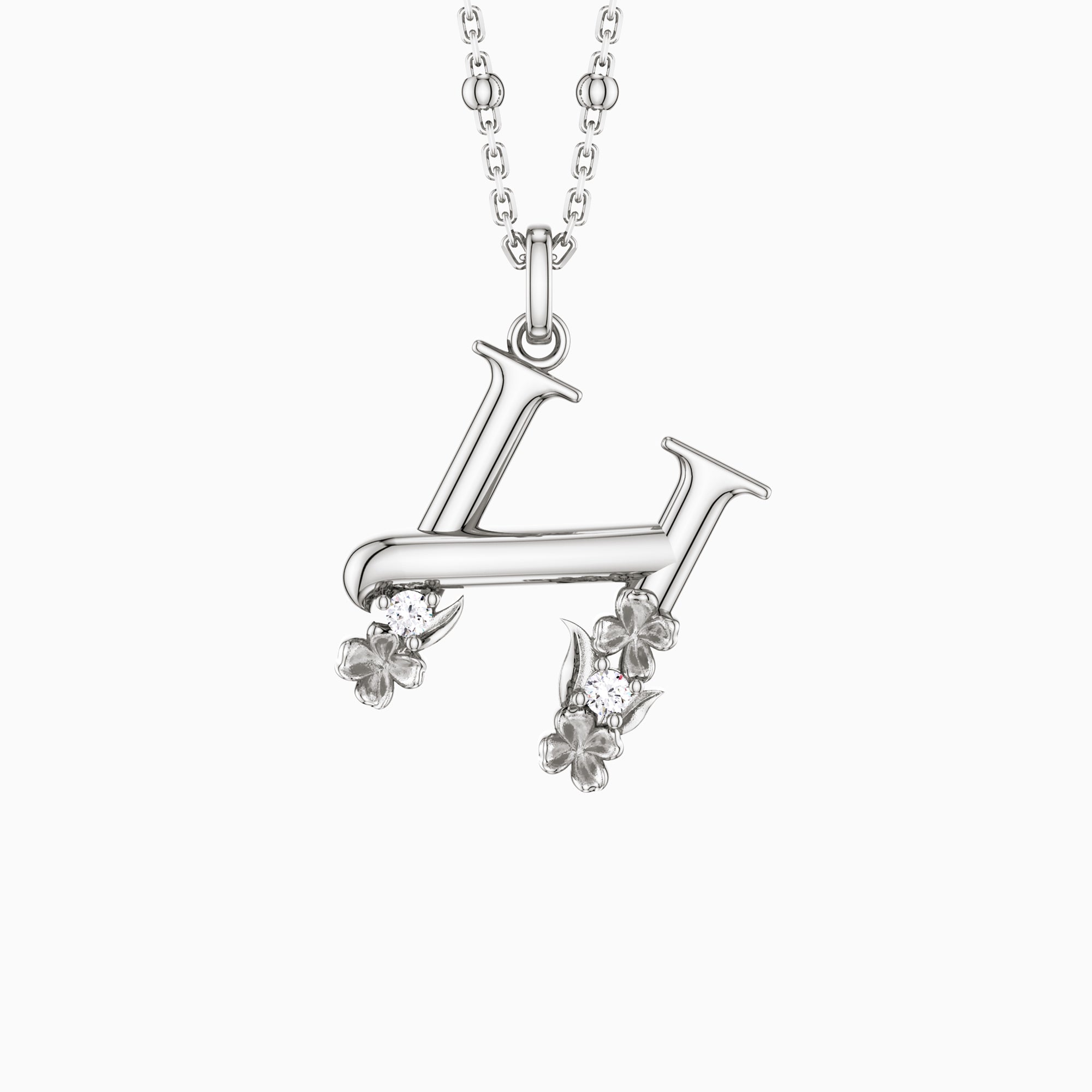 Hyssop Blossom Letter H Pendant Necklace