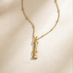 Iris Blossom Letter I Pendant Necklace