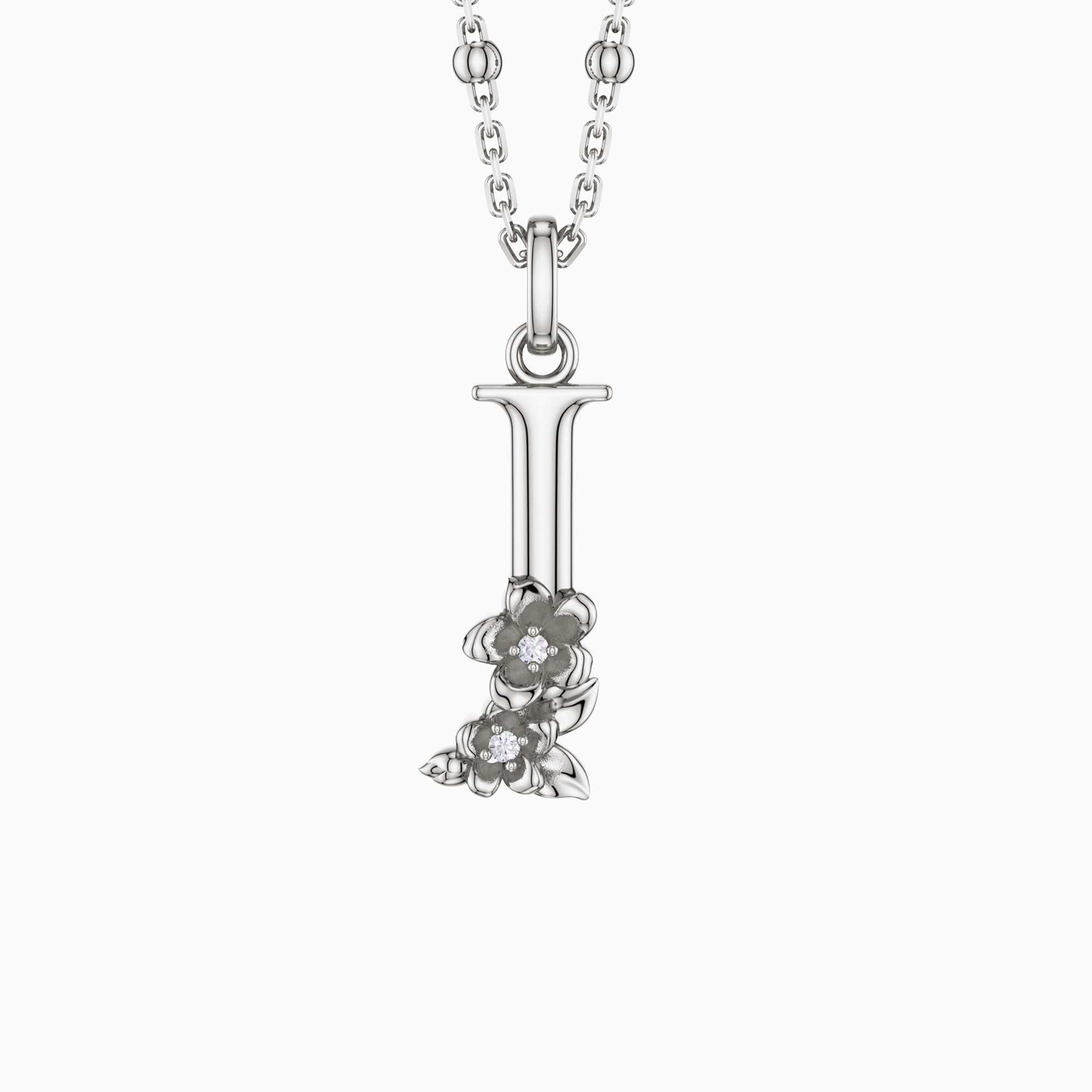 Jasmine Blossom Letter J Pendant Necklace