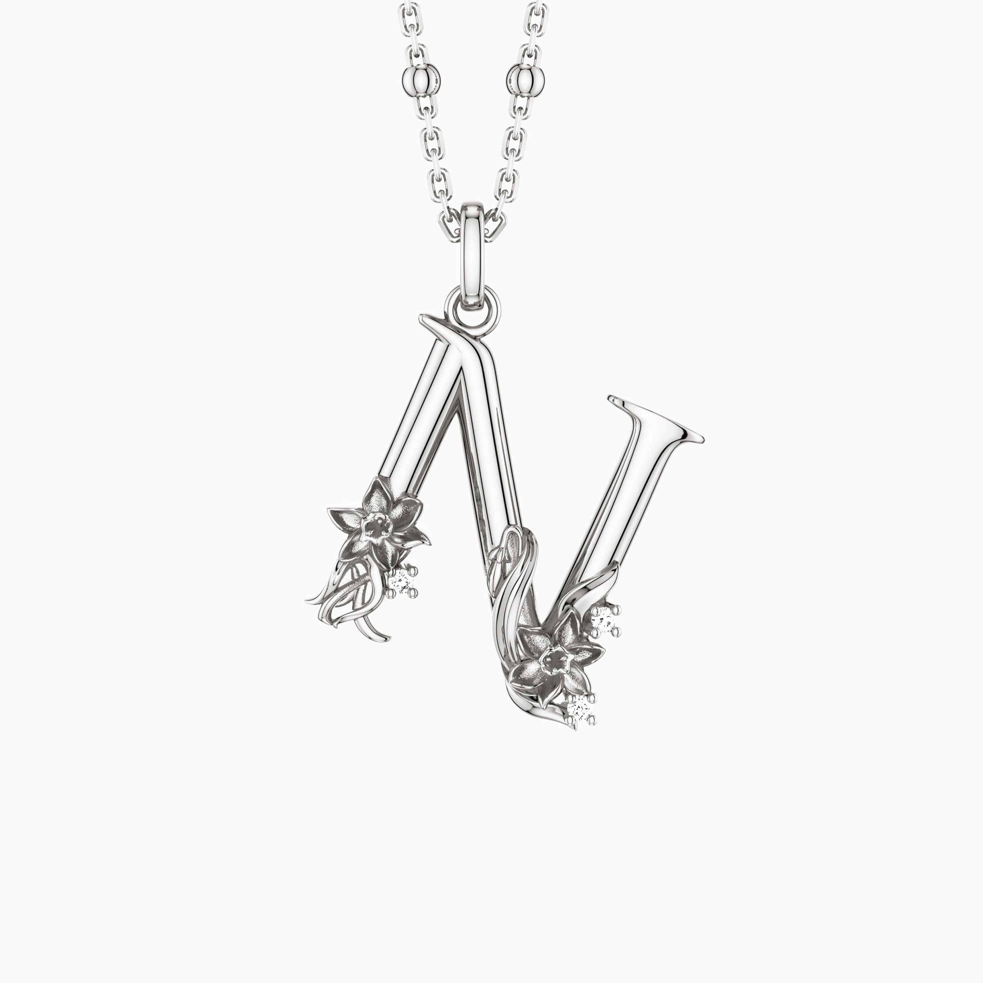 Blossom Letter A-Z Pendant Necklace
