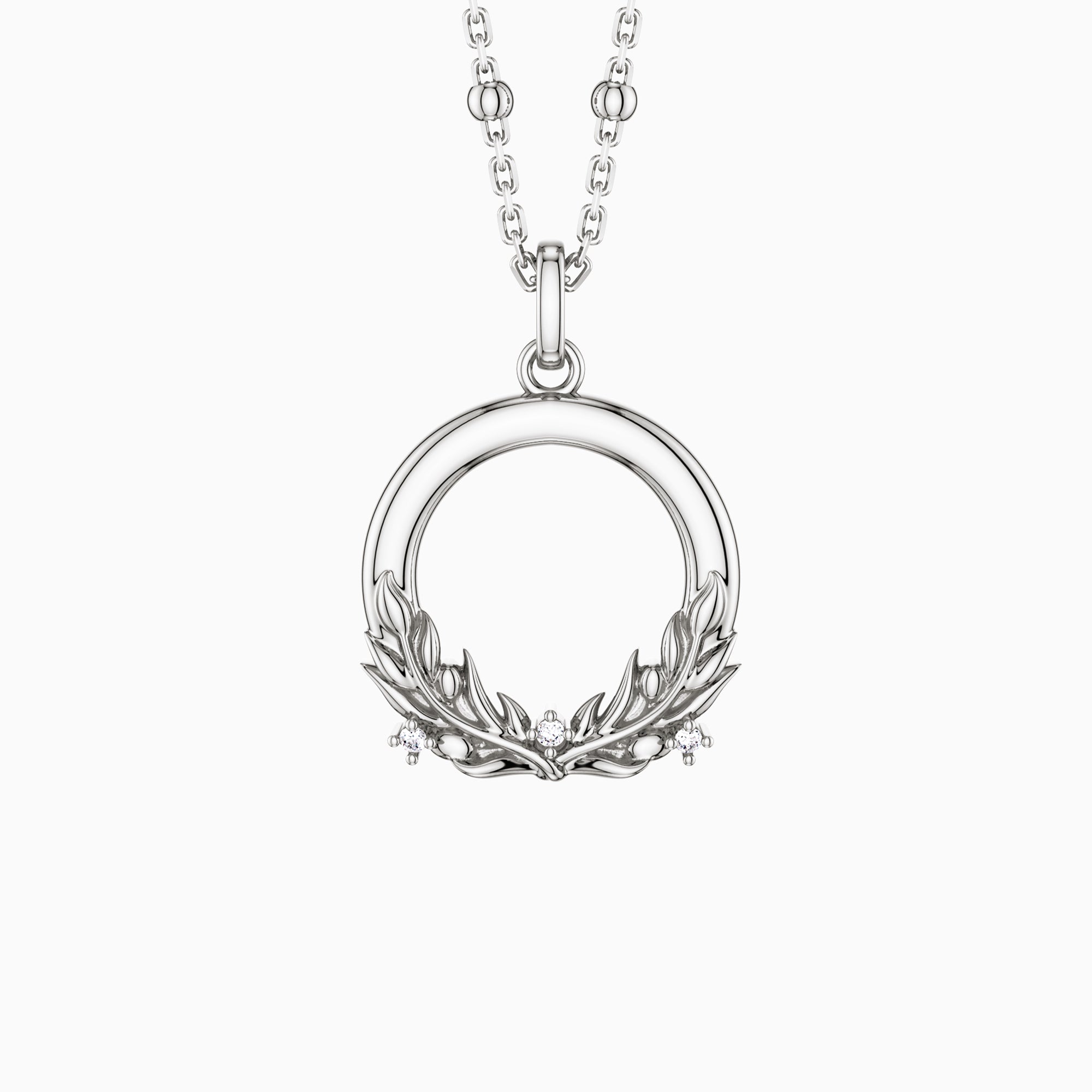 Olive Branch Blossom Letter O Pendant Necklace