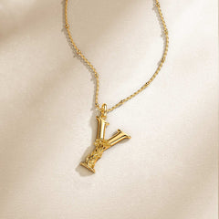 Yarrow Blossom Letter Y Pendant Necklace