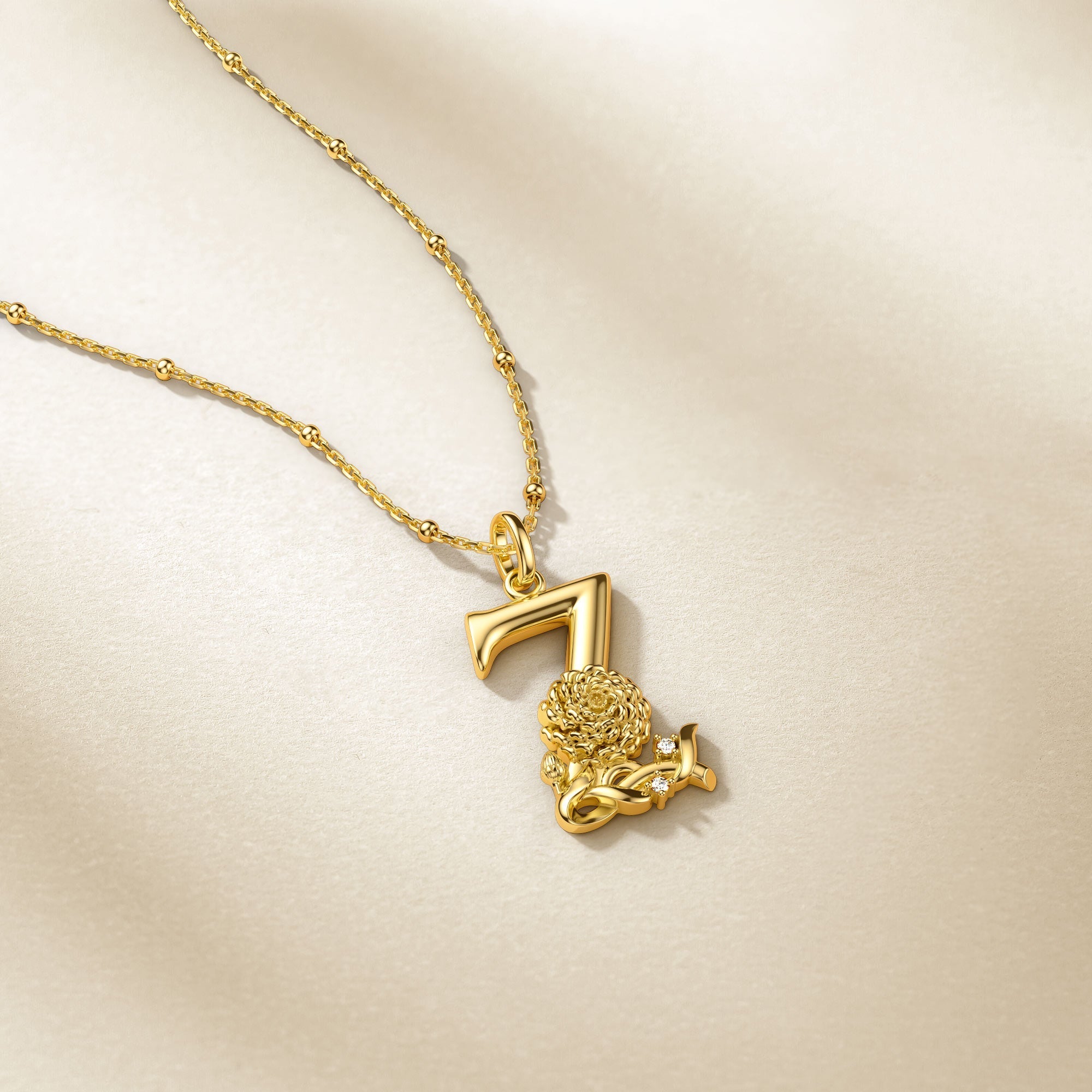 Zinnia Blossom Letter Z Pendant Necklace