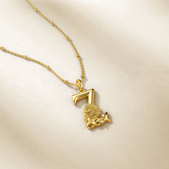 Zinnia Blossom Letter Z Pendant Necklace