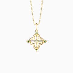 Lucky Four-Leaf Clover Cross Amulet Pendant Necklace